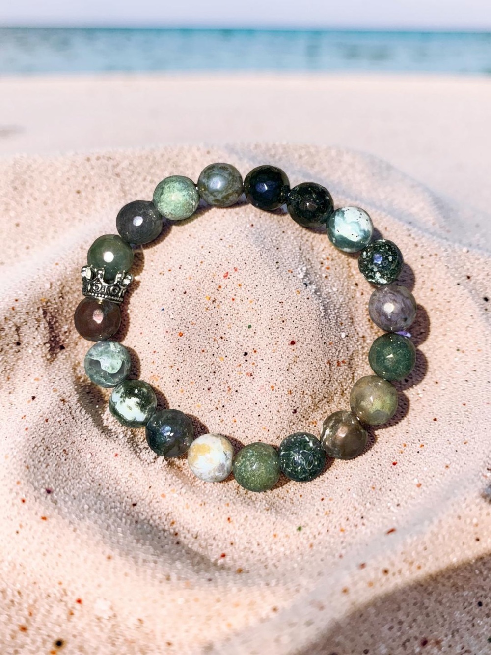 🆕 10mm Mystic Indian Agate Bracelet 💚